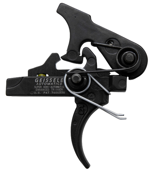 Geissele Automatics 05160 SSA-E  Two-Stage Curved Trigger with 2.90-3.80 lbs Draw Weight & Black Oxide Finish for AR-Platform