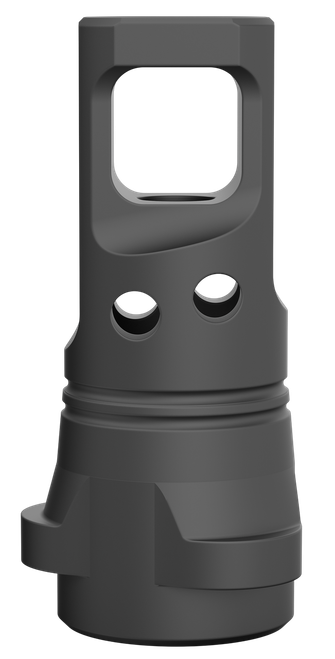 Breek Arms BRK4333 Echo Single Port Muzzle Brake Black Nitride Steel 1/2"x28 Threads 9mmLuger Compatible w/ Breek-LOK 3QD