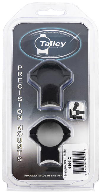 Talley 940412 Scope Mount/Ring Combo  Black Anodized Aluminum 1" Tube Browning T-Bolt Medium Rings 0 MOA