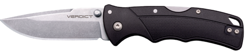 Cold Steel CSFLC3SPSSZ Verdict  EDC 3" Tanto Plain Folding 4116 Krupp SS Blade, Black Textured GFN Handle