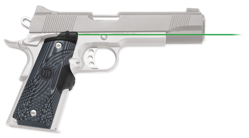 Crimson Trace 0155201 Lasergrips Master Series Fits 1911 Full-Size, Green Laser Black/Gray G10