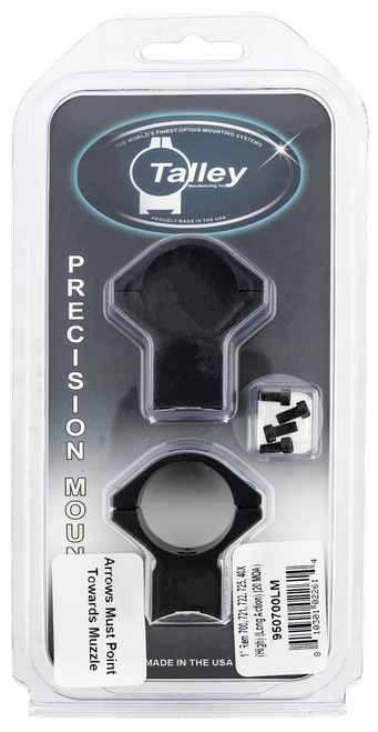 Talley 950700LM Scope Mount/Ring Combo  Black Anodized Aluminum 1" Tube Remington 700/721/722/725/40X High Rings Long Action 20 MOA