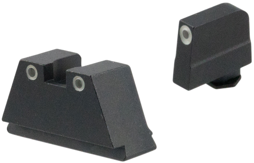 AmeriGlo GL349 Optic Compatible Sight Set for Glock  3XL Tall Green Tritium White Outline Front Sight-Green Tritium White Outline Rear Sight