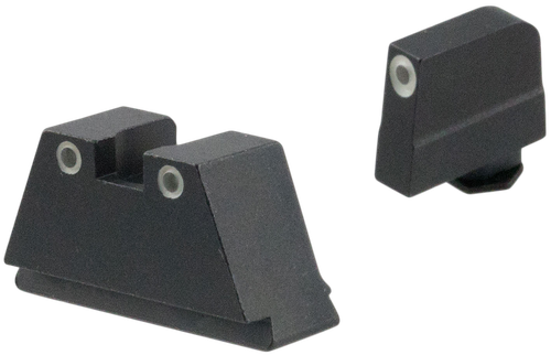 AmeriGlo GL349 Optic Compatible Sight Set for Glock  3XL Tall Green Tritium White Outline Front Sight-Green Tritium White Outline Rear Sight