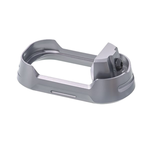 Tyrant CNC TDG19G34MWGREYBLKSCRW  Magwell Fits Glock 19 Gen 3-4 Grey Aluminum