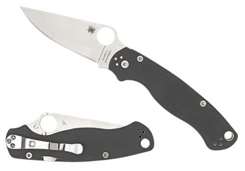 Spyderco C81GPDGY2 Para Military 2  3.47" Folding Plain Satin Maxamet Steel Blade/Dark Gray Textured G10 Handle Includes Pocket Clip