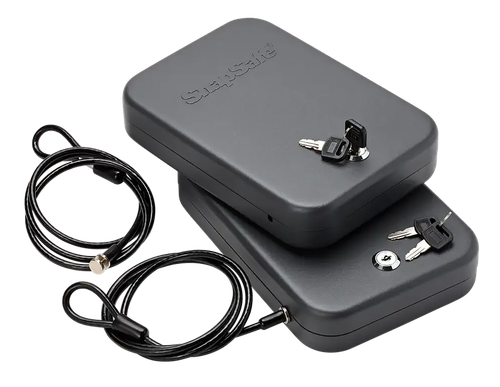 SnapSafe 75201 Lock Box  Large Key Entry Black Steel 9.50" L x 6.50" W x 1.75" D 2pk