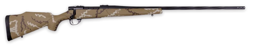 Weatherby VHH270NR6B Vanguard Outfitter 270 Win 5+1 24" Threaded/Spiral Fluted, Graphite Black Barrel/Rec, Tan with Brown & White Sponge Synthetic Stock, Accubrake Muzzle Brake, Adj. Trigger