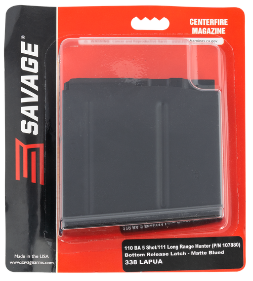 Savage Arms 55190 110BA  5rd 338 Lapua Mag Fits Savage 110BA/110BA/110/111 Long Range Hunter Blued Steel