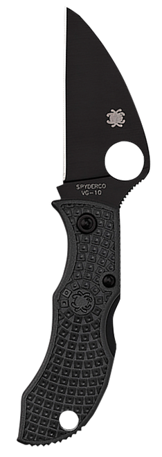 Spyderco MBKWPBK Manbug  1.91" Folding Wharncliffe Plain Non-Reflective Black TiCN VG-10 SS Blade/Black Textured FRN Handle