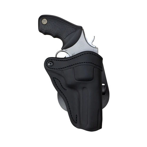 1791 Gunleather PDHR2SBLR RVH2  OWB Stealth Black Leather Paddle Fits Ruger GP100 Right Hand
