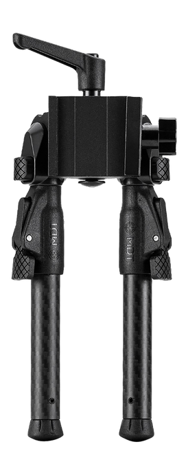 Mdt Sporting Goods Inc 105561BLK GRND-POD  Black 4.50"-9" Carbon Fiber/Aluminum, Adj. Throw Lever, 4 Leg Postitions, Fits ARCA Rail & RRS Dovetail