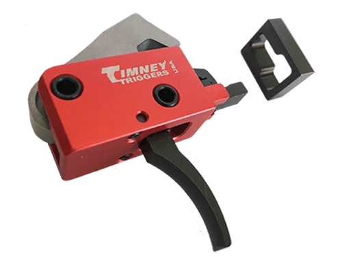 Timney Triggers 682 PCC Trigger  Two-Stage Curved Trigger with 2 lbs Draw Weight & Black/Red Finish for AR-Platform