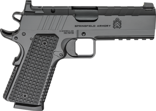 Springfield Armory PX9228LAOS 1911 Emissary 45 ACP 8+1 4.25" Stainless Steel Barrel Optic Ready Black Carbon Steel Slide VZ Grips Thin-Line G10 Grip