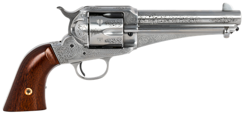 Taylors & Company 550408 1875 Army Outlaw 45 Colt (LC) Caliber with 5.50" Barrel, 6rd Capacity Cylinder, Overall White Engraved Finish Steel & Walnut Grip