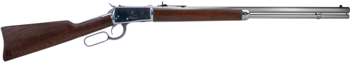 Heritage Mfg H9204424F9 92 Ranch Hand 44 Mag 12rd 24" Stainless Polished Octagon Barrel, Polished Stainless Steel Receiver, Fixed Hardwood Stock