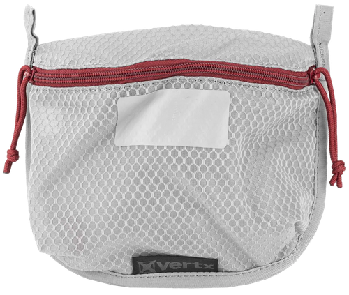 Vertx VTX5200AGYNA Overflow Pouch Medium Size made of White Nylon with Mesh & Red Accents, YKK Zipper & Durable Hook Back Panel 5" W x 7.25" H Dimensions