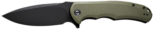 Civivi Knives C803F Praxis  3.75" Folding Plain Black Stonewashed 9Cr18MoV SS Blade, OD Green Textured G10 Handle