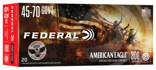 Federal AE4570USA American Eagle  45-70Gov 300gr Jacketed Soft Point 20 Per Box/10 Case