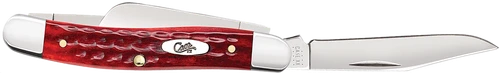 Case 00786 Stockman  Medium 2.57"/1.88"/1.71" Folding Clip/Sheepsfoot/Spey Plain Mirror Polished Tru-Sharp SS Blade/Corn Cob Jigged Old Red Bone Handle