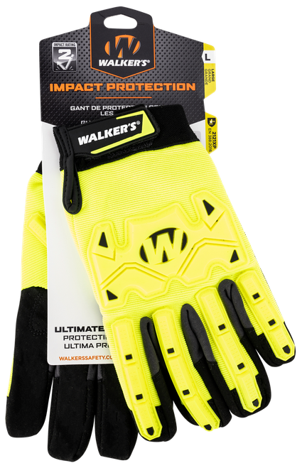 Walker's GWPSFHVFFIL2SM Impact Protection  Yellow/Black Synthetic/Synthetic Leather Small