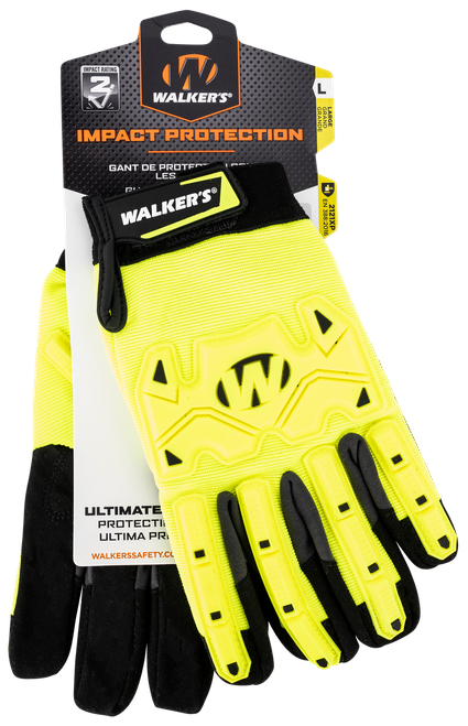 Walker's GWPSFHVFFIL2SM Impact Protection  Yellow/Black Synthetic/Synthetic Leather Small