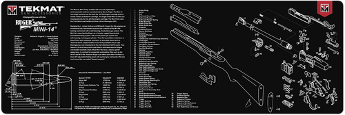 TekMat TEKR36MINI14 Ruger Mini-14 Cleaning Mat Black/White Rubber 12"x36" Ruger Mini-14 Parts Diagram