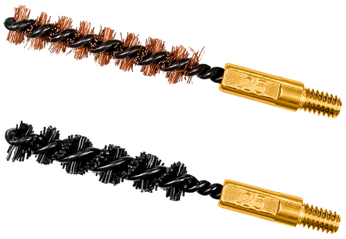 Otis FG325NB Bore Brush Set  6mm/250/243/257 Cal 8-32" Thread 2" Long Bronze/Nylon Bristles 2 Per Pkg