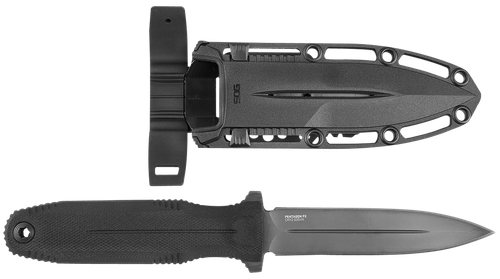 S.O.G SOG17610157 Pentagon FX 4.77" Fixed Spear Point Plain Black Titanium Nitride Cryo CPM S35VN Blade/G10 Blackout Handle