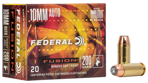 Federal F10FS1 Fusion Handgun 10mmAuto 200gr Fusion Soft Point 20 Per Box/10 Case