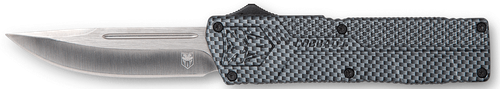 CobraTec Knives CFCTLWDNS Lightweight  3.25" OTF Drop Point Plain D2 Steel Blade/Carbon Fiber Aluminum Handle Includes Pocket Clip