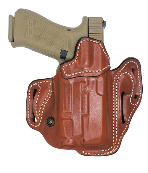 DeSantis Gunhide 201TA6VZ0 Vengeance Scabbard  OWB Tan Leather Fits Glock 19/19x/19 Gen 5/23/32/45, Belt Slide Mount, Right Hand