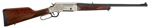 Henry H014D243 Long Ranger Deluxe Full Size 243 Win 4+1 20" Blued Steel Barrel, Engraved Nickel-Plated w/24K Gold Inlay Steel Receiver, American Walnut Stock Right Hand