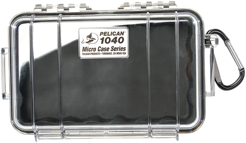 Pelican 1040025100 Micro Case  Black/Clear Polycarbonate 7.50" Long