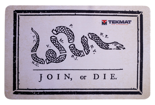 TekMat TEKR17JOIN  Cleaning Mat Black/White Rubber 11"x17" Join or Die Snake