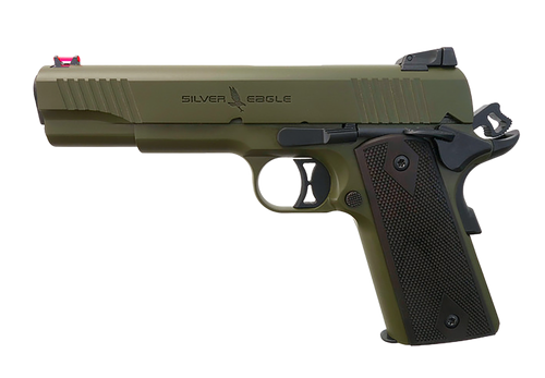 T R Imports 191145GREEN 1911 45 ACP 7+1 Overall Green Cerakote, Walnut Grip