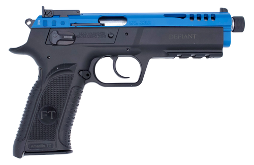 Tanfoglio TFFORCE22TB Force Tactical 22 LR 10+1 4.40" Stainless Threaded Barrel, Blue Optic Cut/Ported/Serrated Slide, Black Polymer Frame w/Beavertail & Picatinny Rail, Black Textured Grip