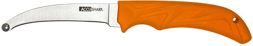 AccuSharp 734C AccuZip  4" Fixed Plain Stainless Steel/ Blade Blaze Orange Ergonomic Anti-Slip Rubber Handle