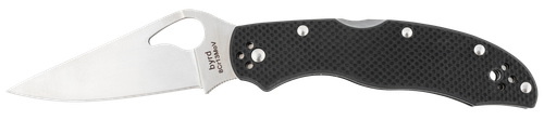 Spyderco BY01GP2 Byrd Harrier 2 3.39" Folding Clip Point Plain 8Cr13MoV SS Blade Black  Textured G10 Handle Includes Pocket Clip
