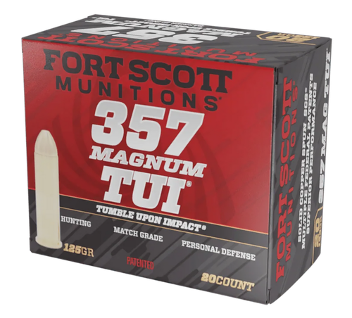 Fort Scott Munitions 357MAG125SCV Tumble Upon Impact (TUI)  357Mag 125gr Solid Copper Spun 20 Per Box/25 Case