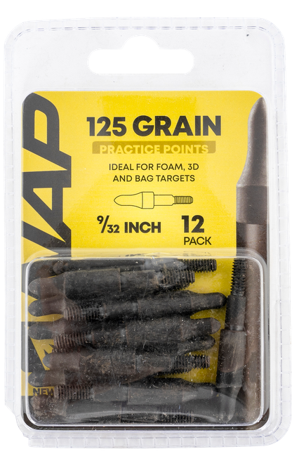 NAP NAP60P3DP932X 3D Practice Points Field Tips Fixed 125 GR Black/ 12 Pack