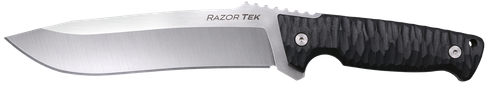 Cold Steel CSFX65RZR Razor Tek  EDC 6.50" Fixed Clip Point Plain Satin 4116 Krupp SS Blade, 6.13" Black Textured