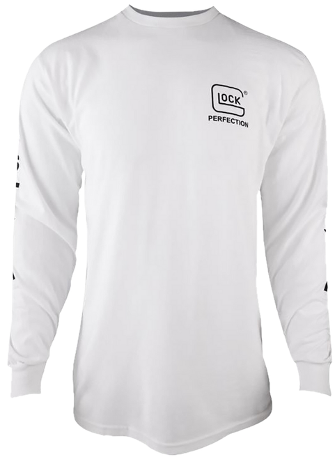 Glock AP96095 Perfection Long Sleeve Tee White Pre-Shrunk Cotton Long Sleeve XL