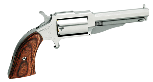North American Arms 18603 1860 The Earl Small Frame 22 WMR 5 Shot 3" Stainless Steel Barrel, Frame & Cylinder, Rosewood Boot Grip, Exposed Hammer