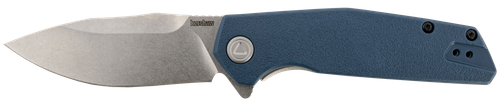 Kershaw 2036 Lucid  3.20" Folding Clip Point Plain Stonewashed 8Cr13MoV SS Blade/Blue/Stonewashed Glass Filled Nylon/SS Handle Includes Pocket Clip