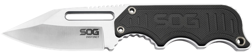 S.O.G SOG-NB1012-C Instinct  2.30" Fixed Clip Point Plain Satin Polished 5Cr15MoV SS Blade Black/Silver G10/SS Handle Includes Sheath