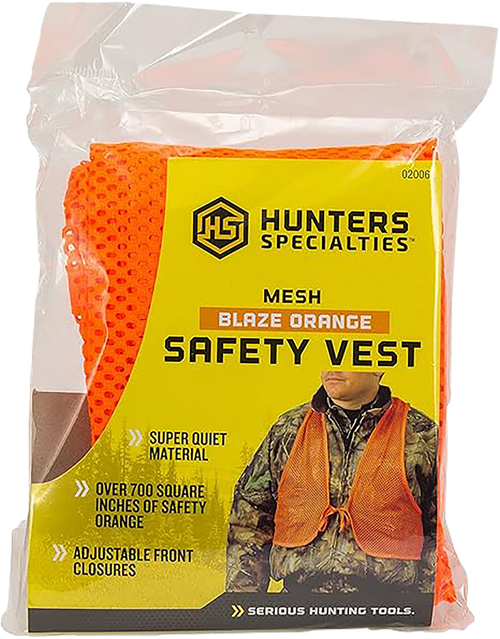 Hunters Specialties HS02006 Safety Vest  OSFA Chest Orange Mesh