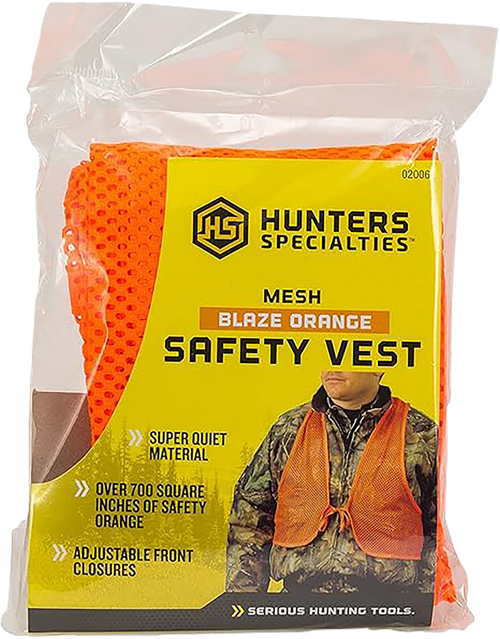 Hunters Specialties HS02006 Safety Vest  OSFA Chest Orange Mesh