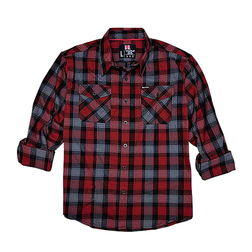 Hornady Gear 32194 Flannel Shirt  XL Red/Black/Gray,  Cotton/Polyester, Relaxed Fit Button Up