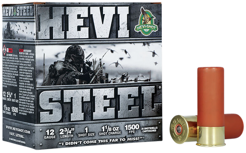 HEVI-Shot HS61221 HEVI-Steel  12Gauge 2.75" 1 1/8oz 1Shot 25 Per Box/10 Case
